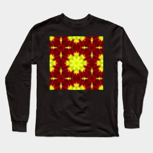 Red Yellow Chysanthemum Pattern Number 6 Long Sleeve T-Shirt